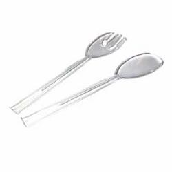 Clear Plastic Fork and Spoon Serving Set