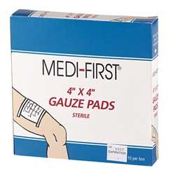 Medi-First 4 x 4 Gauze Pads (10 Count)