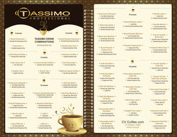 Tassimo Pro - Laminated Drink Menu