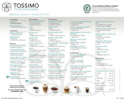 Tassimo Pro - Laminated Drink Menu